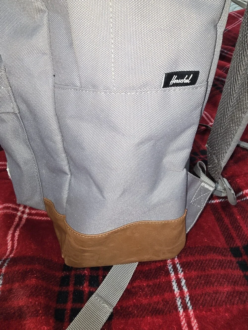 Herschel Supply Company Grey and Brown Backpack with Leather-Style Base